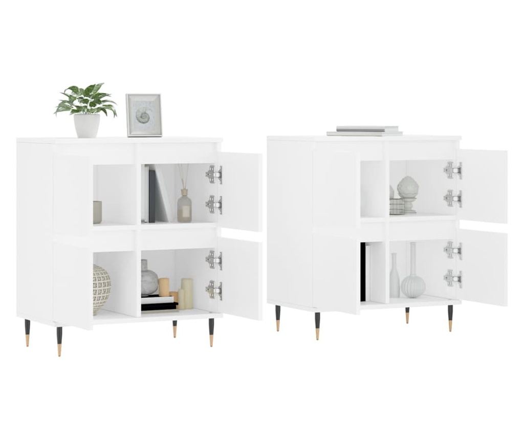 Komoda, 2 komada, bijela, konstruirano drvo - 3