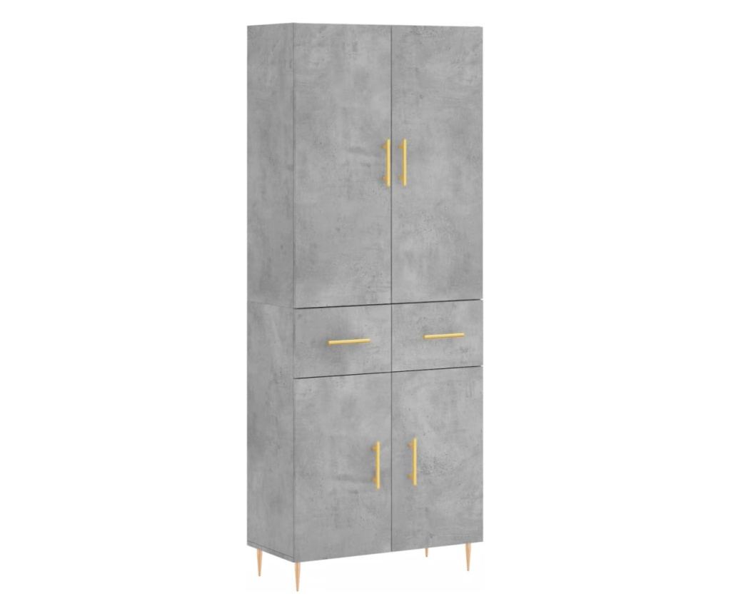 Visoki ormar, betonsko siva, 69,5x34x180 cm, kompozitno drvo - 2