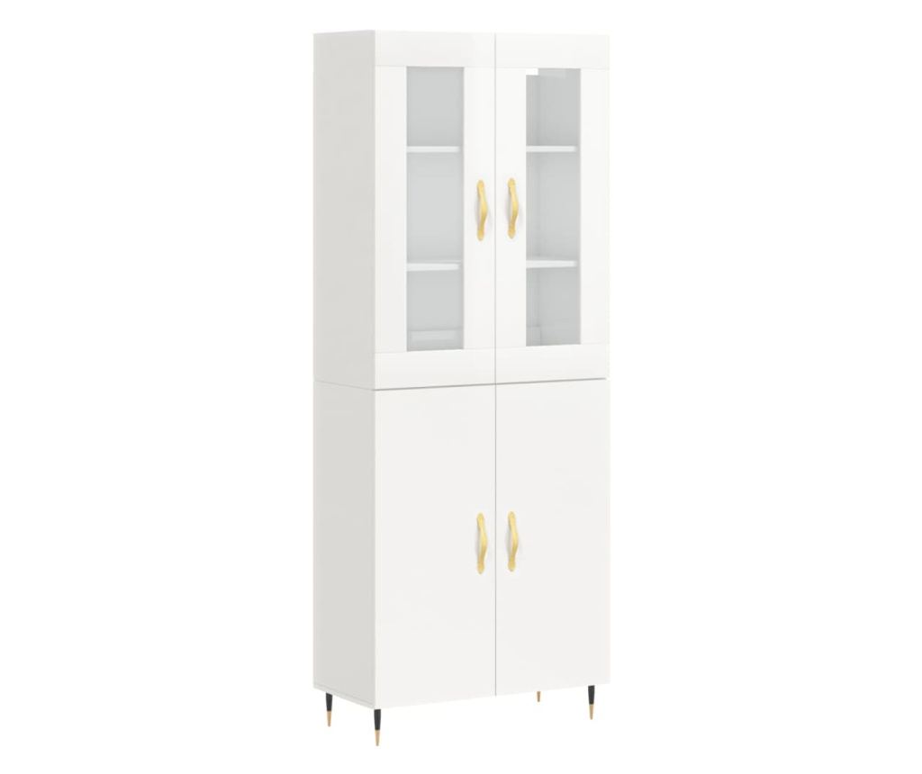 Visoka ormar, bijela visokog sjaja, 69,5x34x180 cm, kompozitno drvo - 2