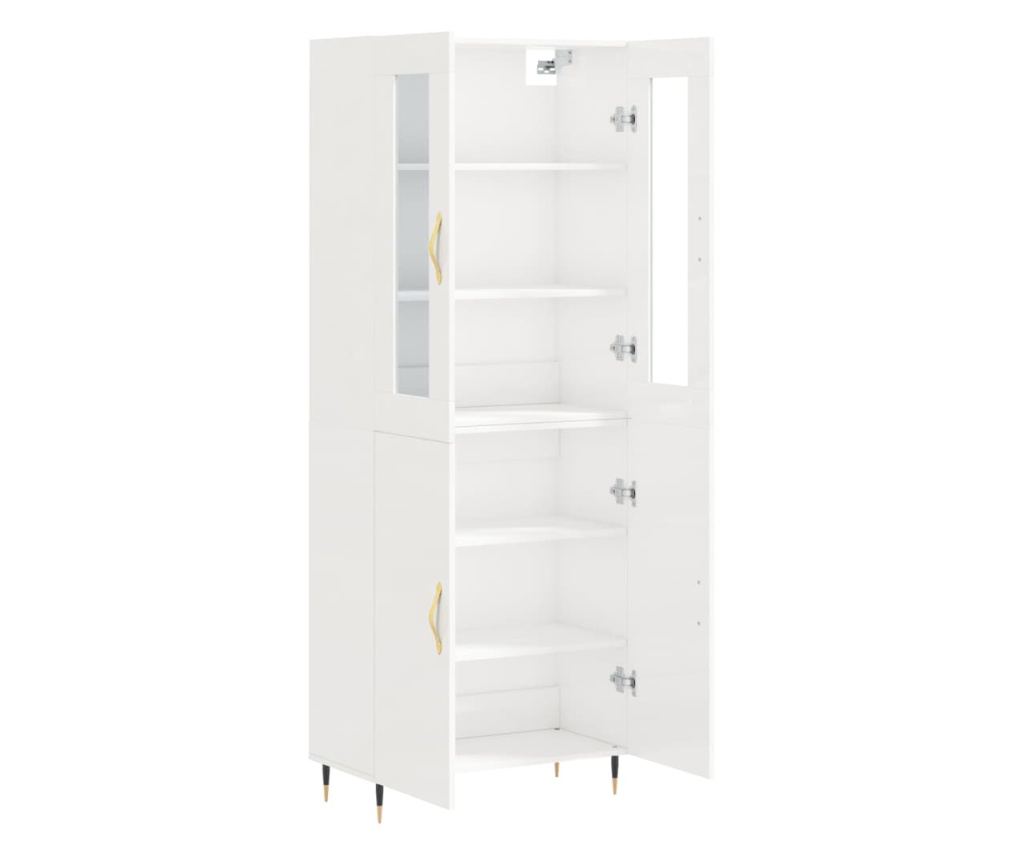 Visoka ormar, bijela visokog sjaja, 69,5x34x180 cm, kompozitno drvo - 4