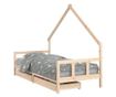 Παιδικό Κρεβάτι με Συρτάρια, 90x200 εκ., από Μασίφ Ξύλο Πεύκου