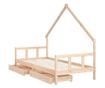 Παιδικό Κρεβάτι με Συρτάρια, 90x200 εκ., από Μασίφ Ξύλο Πεύκου