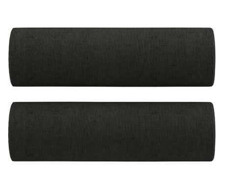 Ukrasni jastuci 2 kom crni Ø 15 x 50 cm od tkanine