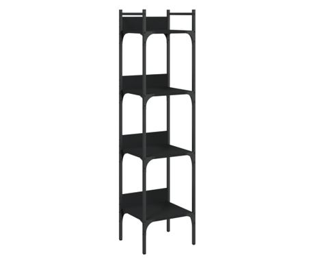 Police za knjige 4 razine crne 35x30x138,5 cm konstruirano drvo