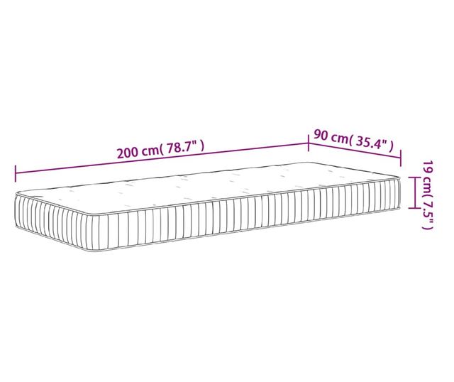 közepes zsebrugós matrac 90 x 200 cm