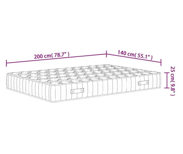 közepes keménységű zsebrugós matrac 140 x 200 cm