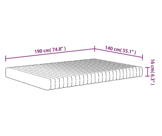 közepesen puha habmatrac 140x190 cm