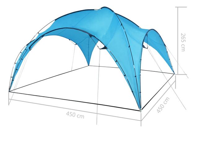 világoskék rendezvénysátor boltív 450 x 450 x 265 cm
