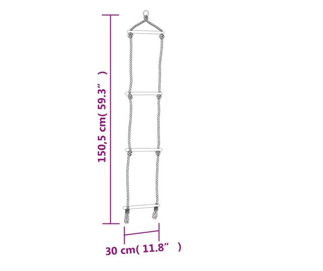 kék polietilénnel hinta kötéllétrával