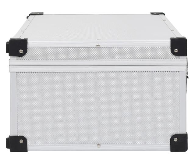 80 db-os ezüstszínű alumínium és ABS CD-tartó