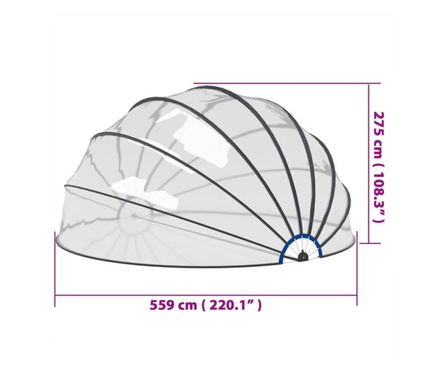 medencekupola 559 x 275 cm