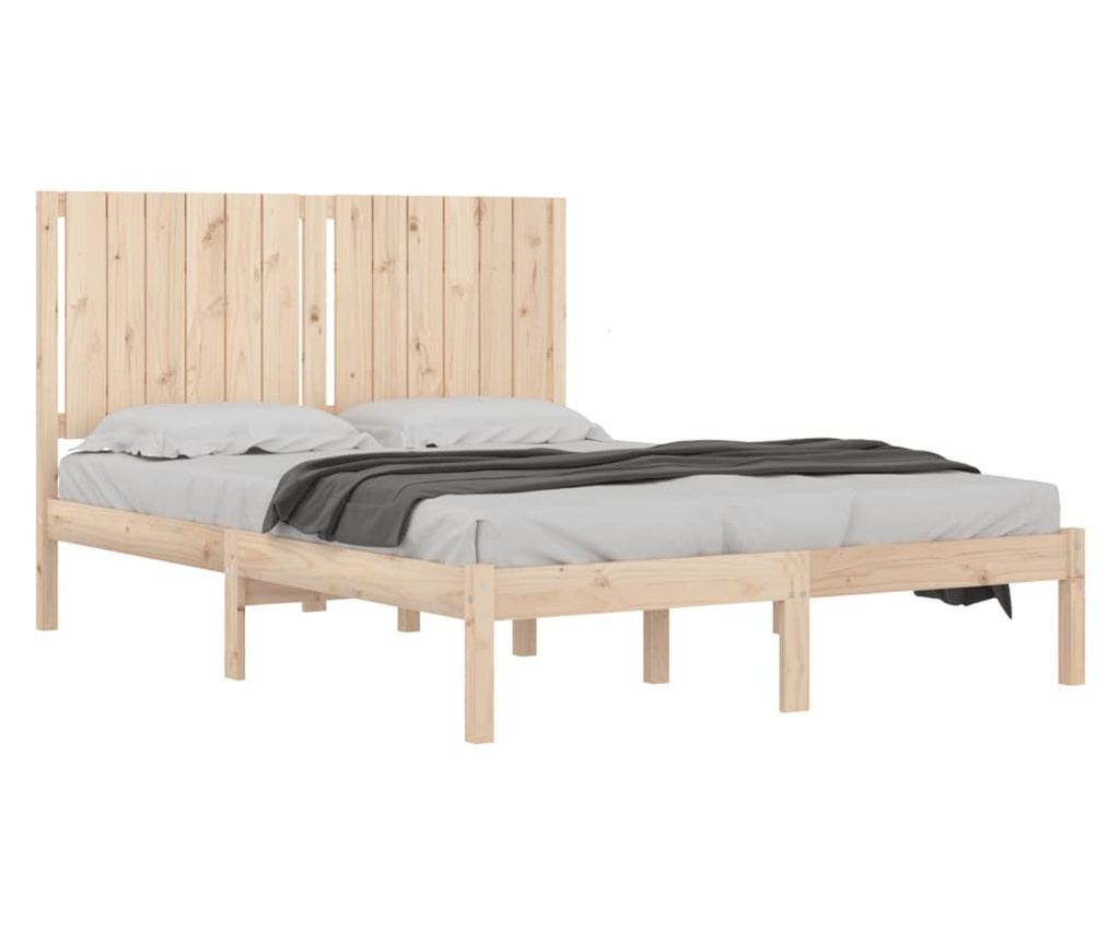 Kovinska postelja Double 4FT6, 135x190 cm, masivno borovo les. - 3