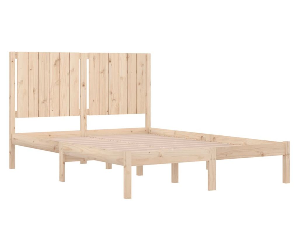 Kovinska postelja Double 4FT6, 135x190 cm, masivno borovo les. - 4