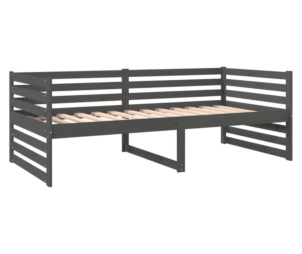 Daybed, Γκρι, 90x190 εκ., Μασίφ Ξύλο Πεύκου - 6