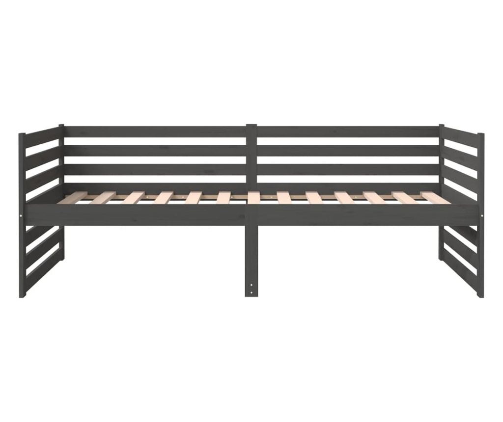 Daybed, Γκρι, 90x190 εκ., Μασίφ Ξύλο Πεύκου - 7