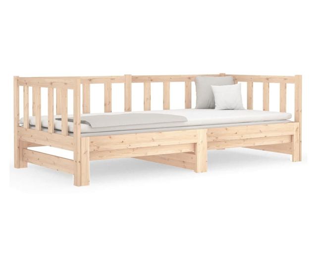 Разтегателно легло ден 2x(80x200) см Масивна борова дървесина