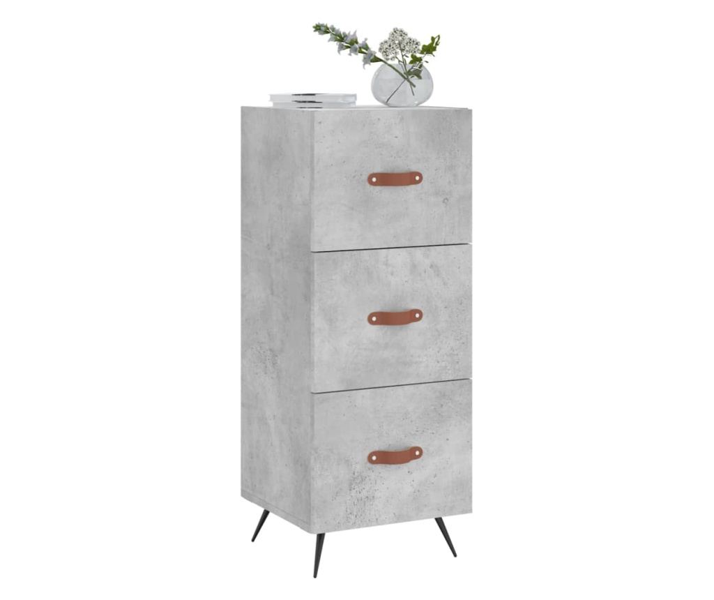 Komoda, betonsko siva, 34,5x34x90 cm, konstruirano drvo - 3