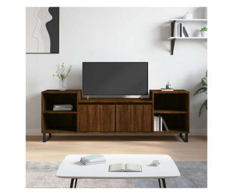 Comodă TV, stejar maro, 160x35x55 cm, lemn prelucrat