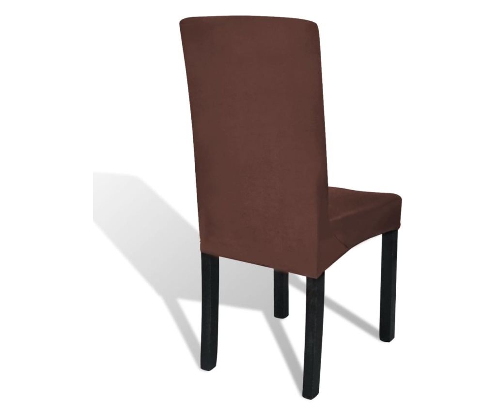 Huse de scaun elastice drepte, 6 buc., maro - 4