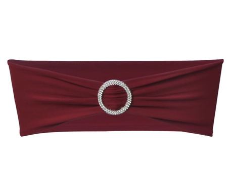 Fundă elastică decorativă scaun, cataramă diamante, bordo, 25 buc.
