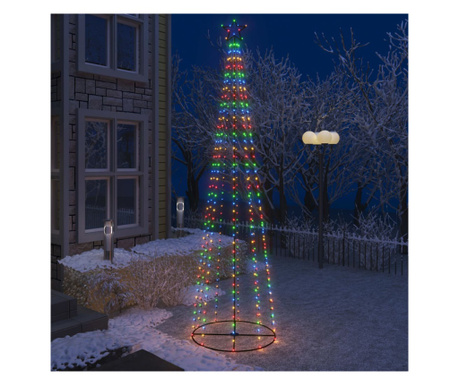 Decorațiune brad Crăciun conic 400 LED-uri colorate 100x360 cm