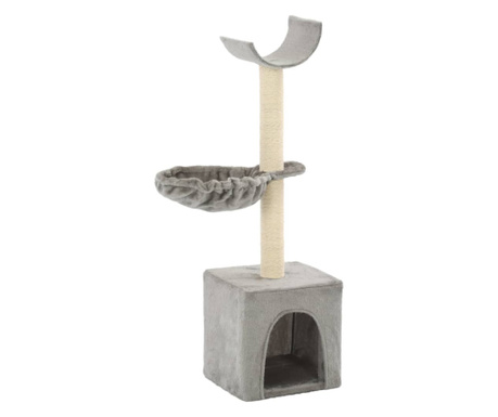 Ansamblu pisici, stâlpi funie de sisal, 105 cm, gri