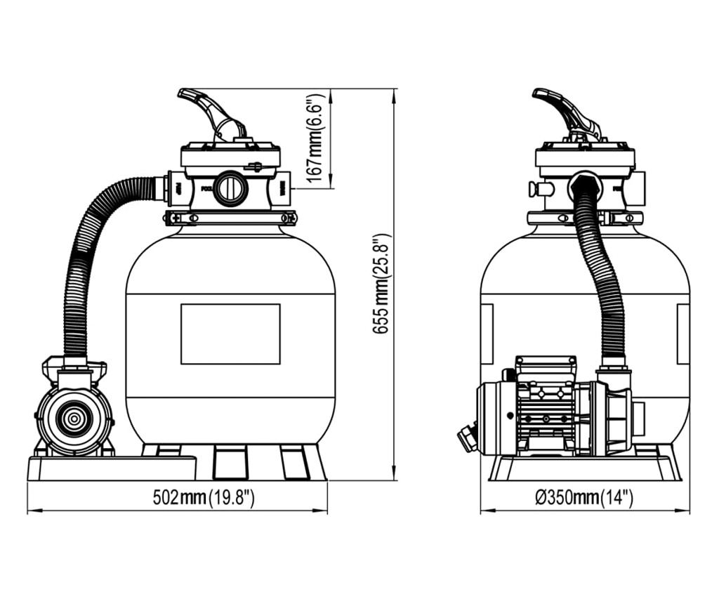 homokszűrő szivattyú 600 W 17000 l/óra - 5