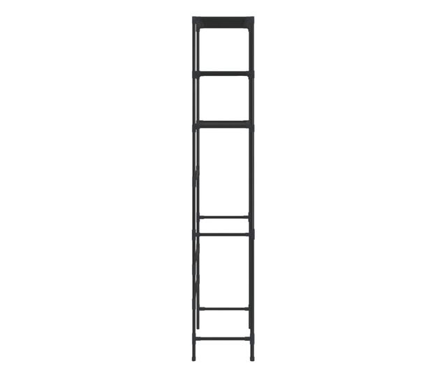 Etajeră peste mașina de spălat cu 3 polițe negru 69x28x169 cm