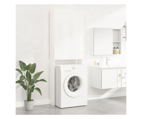 Dulap mașina de spălat, alb extralucios, 64x25,5x190 cm