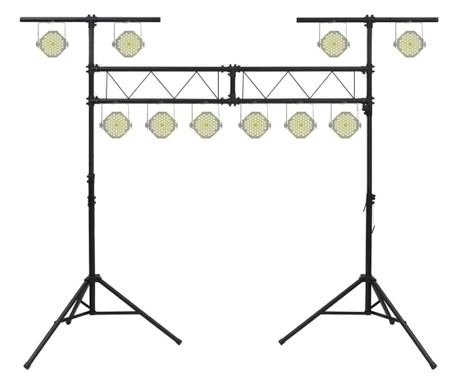 Stojalo za reflektor, črno, 338x115x(180-300) cm, jeklo