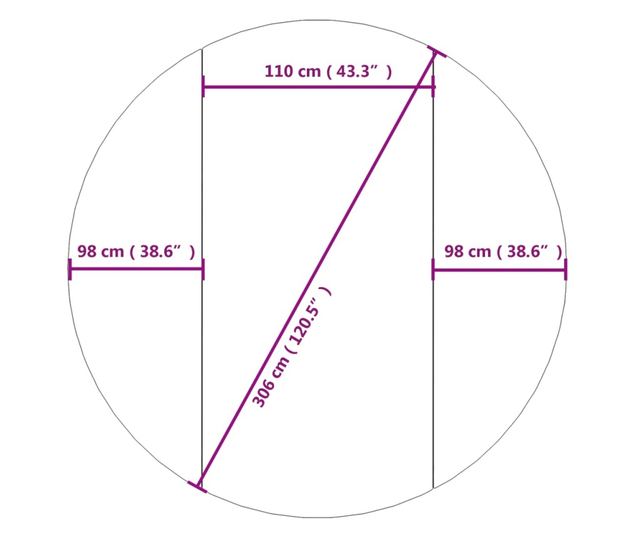 világosszürke poliészter geotextília medencealátét Ø 306 cm