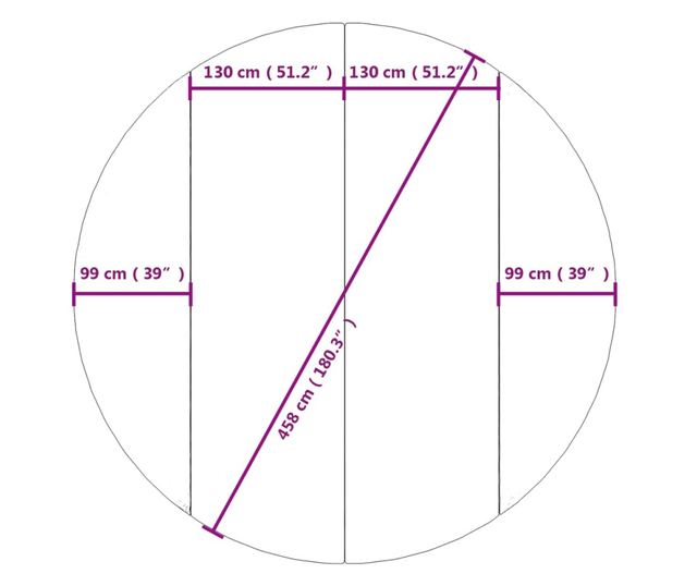 Acoperire geotextil piscină, gri deschis, Ø458 cm, poliester