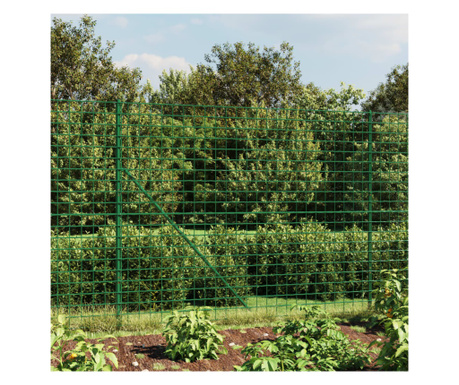 Gard plasă de sârmă, verde, 2x25 m, oțel galvanizat