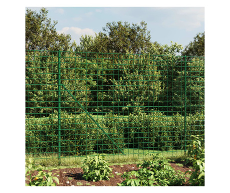 Gard plasă de sârmă cu țăruși de fixare, verde, 1,4x25 m