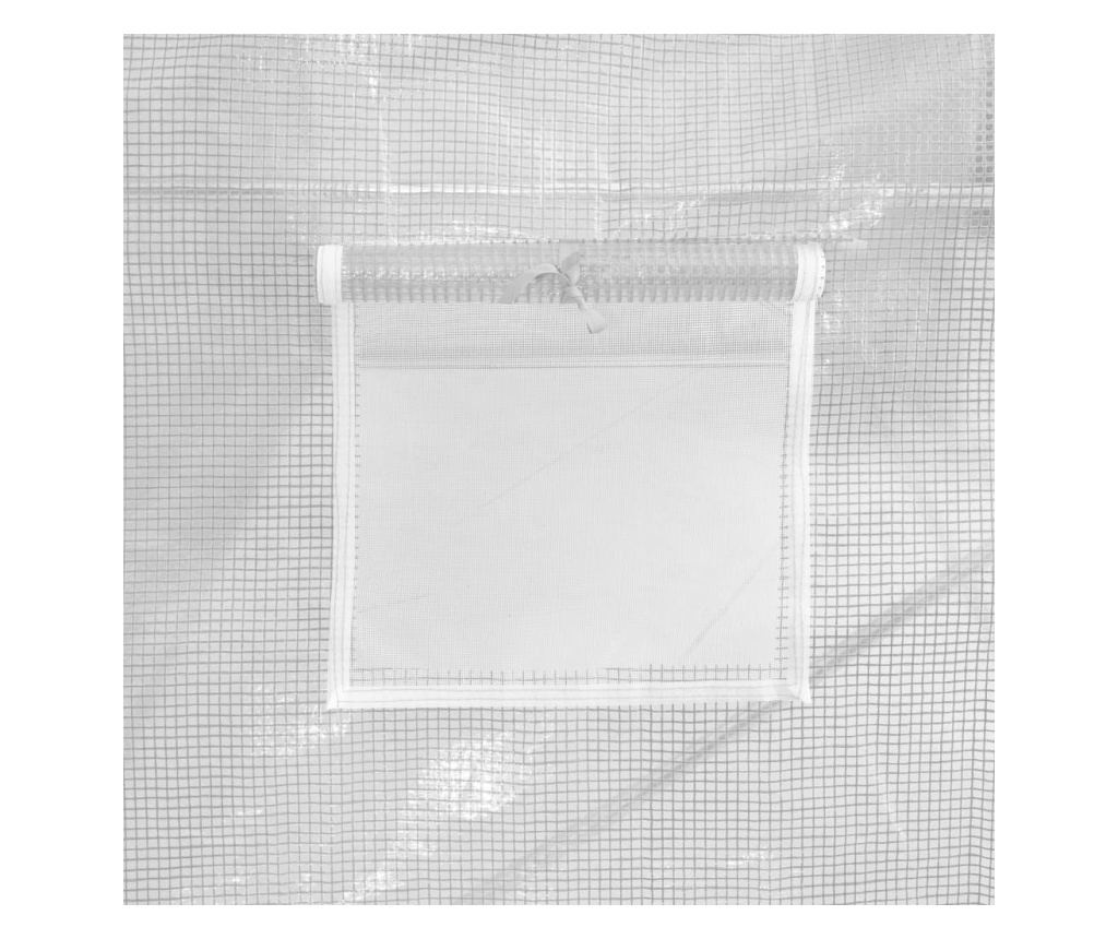 Оранжерия с метална рамка, бяла, 90 кв.м, 18x5x2,3 м - 7