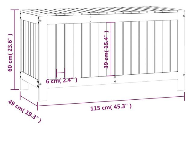 Kertszeti troldoboz, fehr, 115x49x60 cm, tmr feny