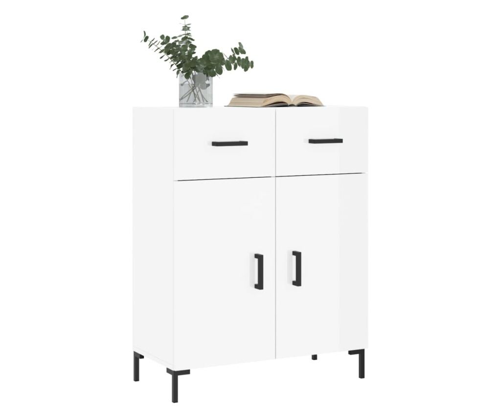 Ormarić za posluživanje, sjajno bijeli, 69,5x34x90 cm, kompozitno drvo - 3