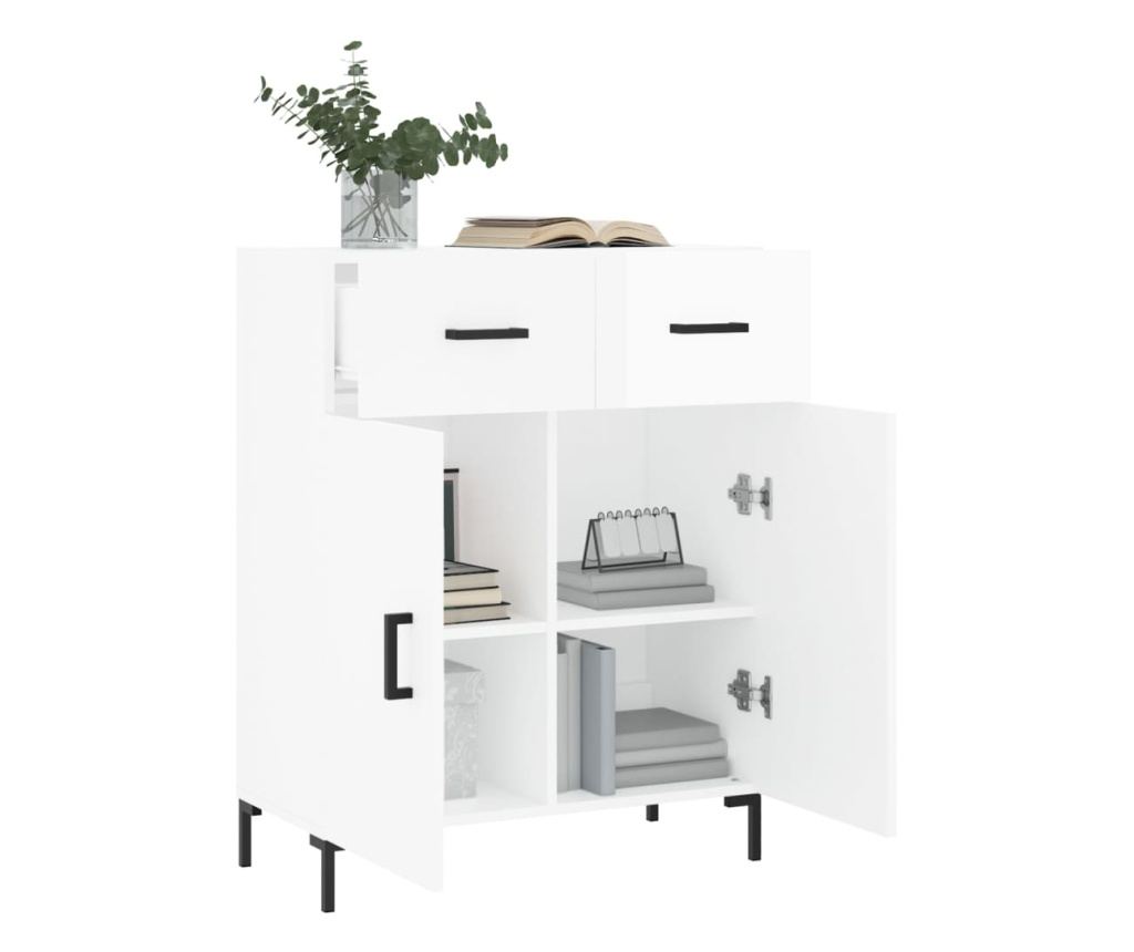 Ormarić za posluživanje, sjajno bijeli, 69,5x34x90 cm, kompozitno drvo - 4