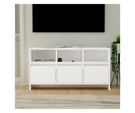 Comodă TV, alb, 102x37,5x52,5 cm, PAL