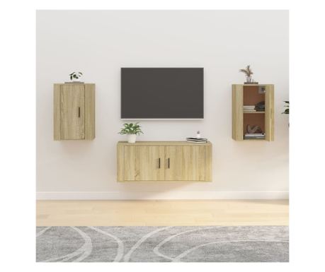 Zidne TV komode 2 kom. Sonoma hrast 40x34,5x60 cm
