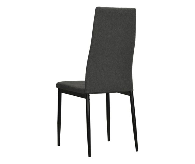 Kuhinjski stoli z vrtljivim sediščem, komplet 4, temno sivi, blago