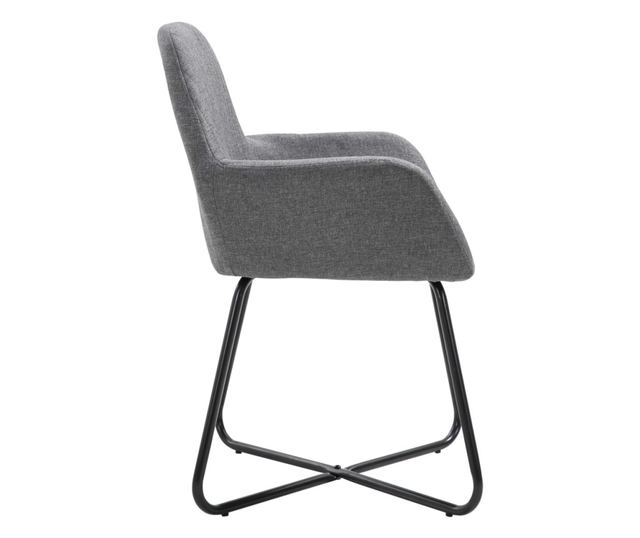 Jedilni stoli, komplet 6, temno sivi, blago