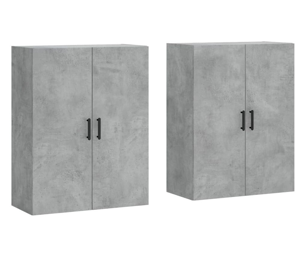 Zidni ormarić, 2 kom, boja betona, 69,5x34x90 cm - 2