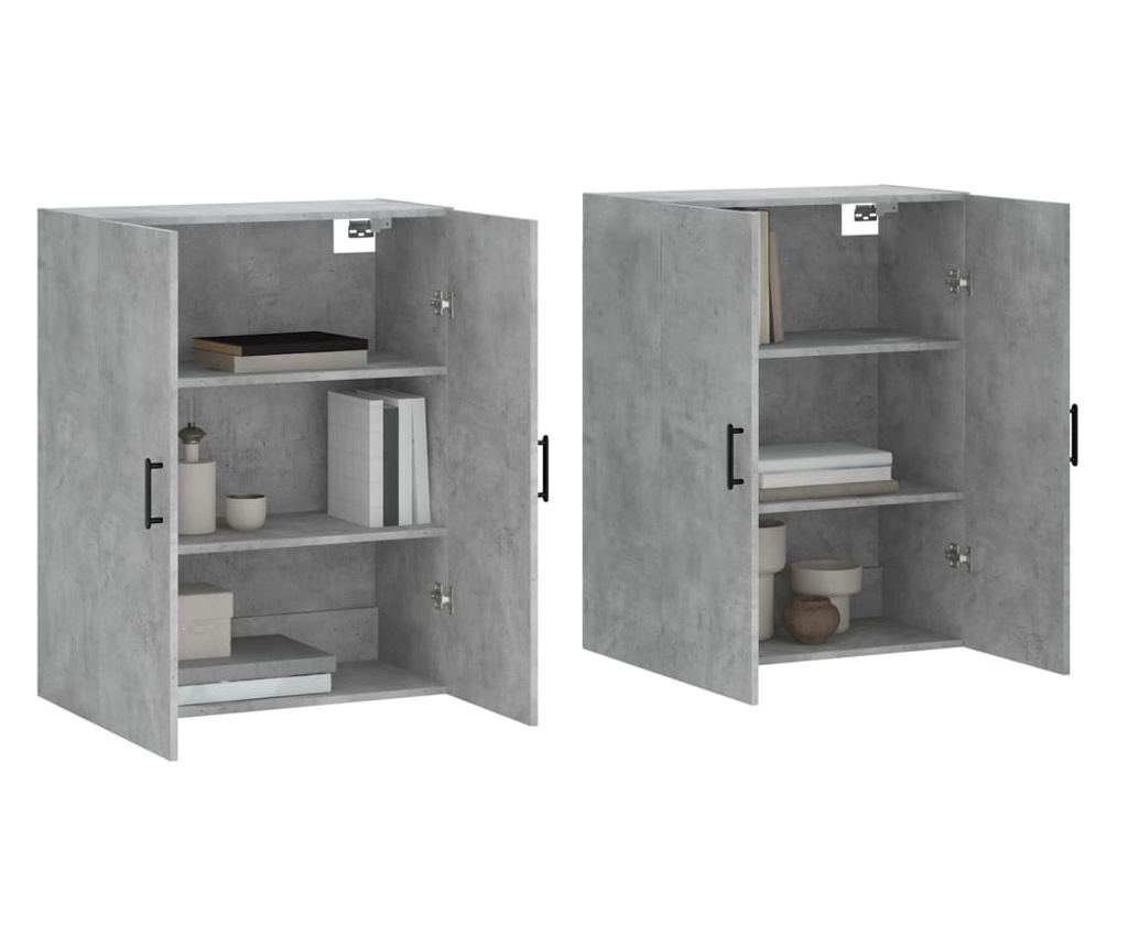 Zidni ormarić, 2 kom, boja betona, 69,5x34x90 cm - 3