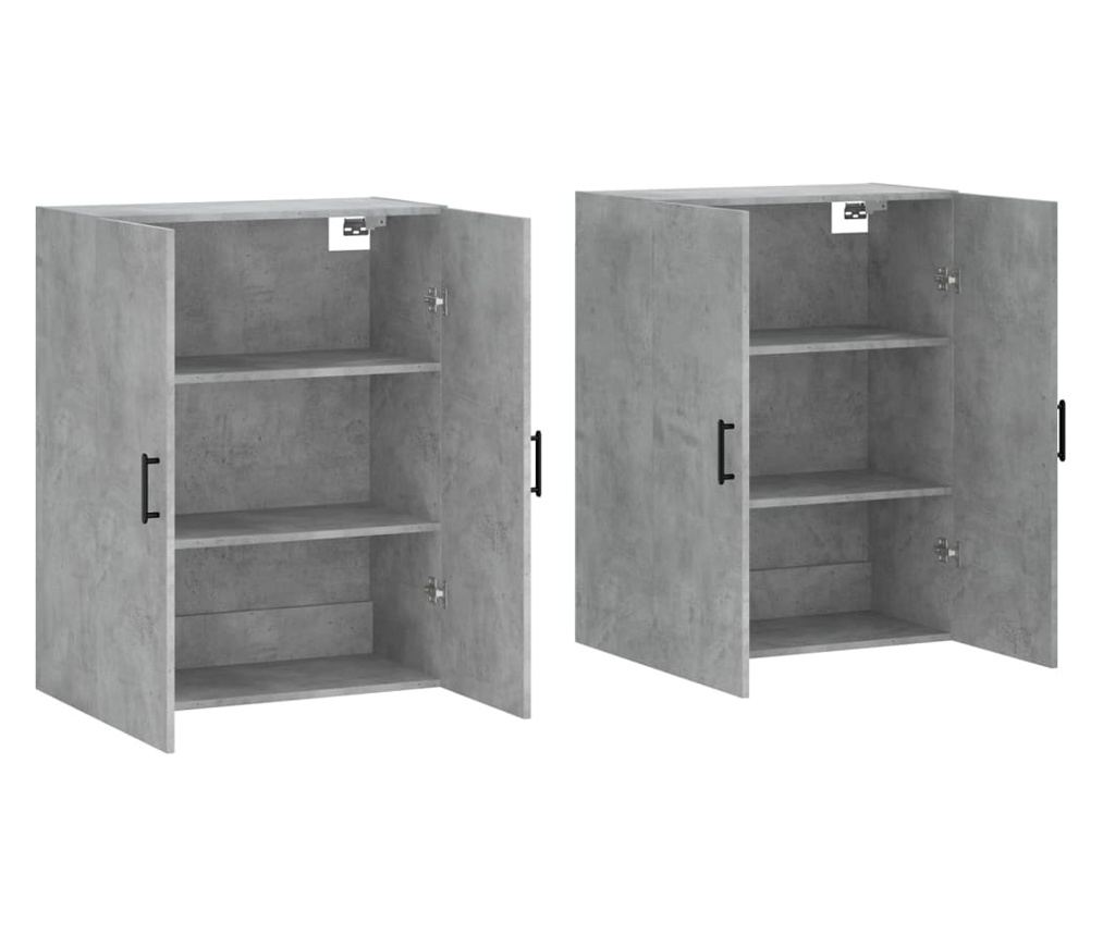 Zidni ormarić, 2 kom, boja betona, 69,5x34x90 cm - 4