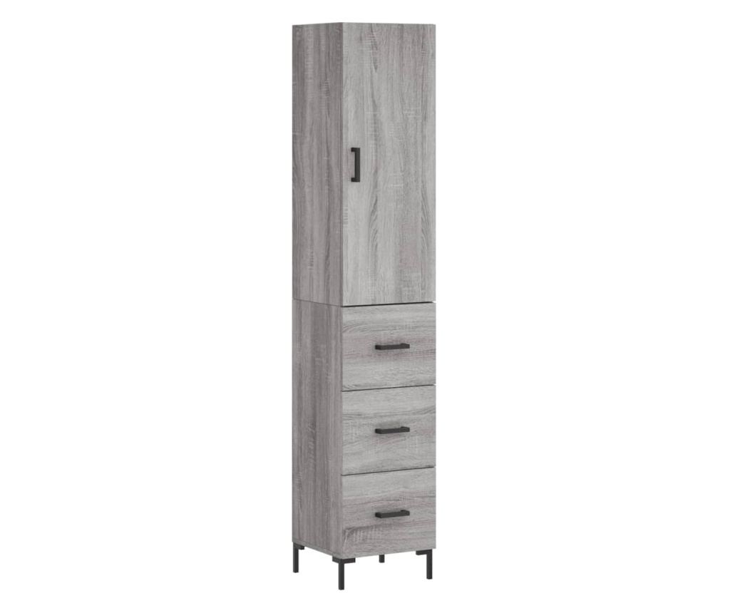 Visoki ormar, sonoma siva, 34,5x34x180 cm, konstruirano drvo - 2