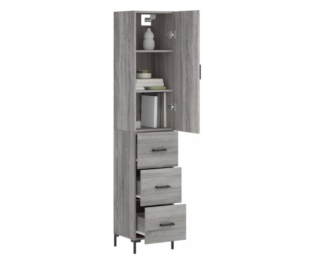 Visoki ormar, sonoma siva, 34,5x34x180 cm, konstruirano drvo - 3