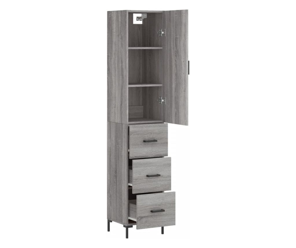 Visoki ormar, sonoma siva, 34,5x34x180 cm, konstruirano drvo - 4