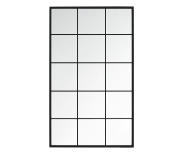 Стенни огледала, 4 бр., черни, 100x60 см, метал