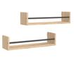Rafturi de perete cu bare, 2 buc, stejar sonoma, 60x16x14 cm